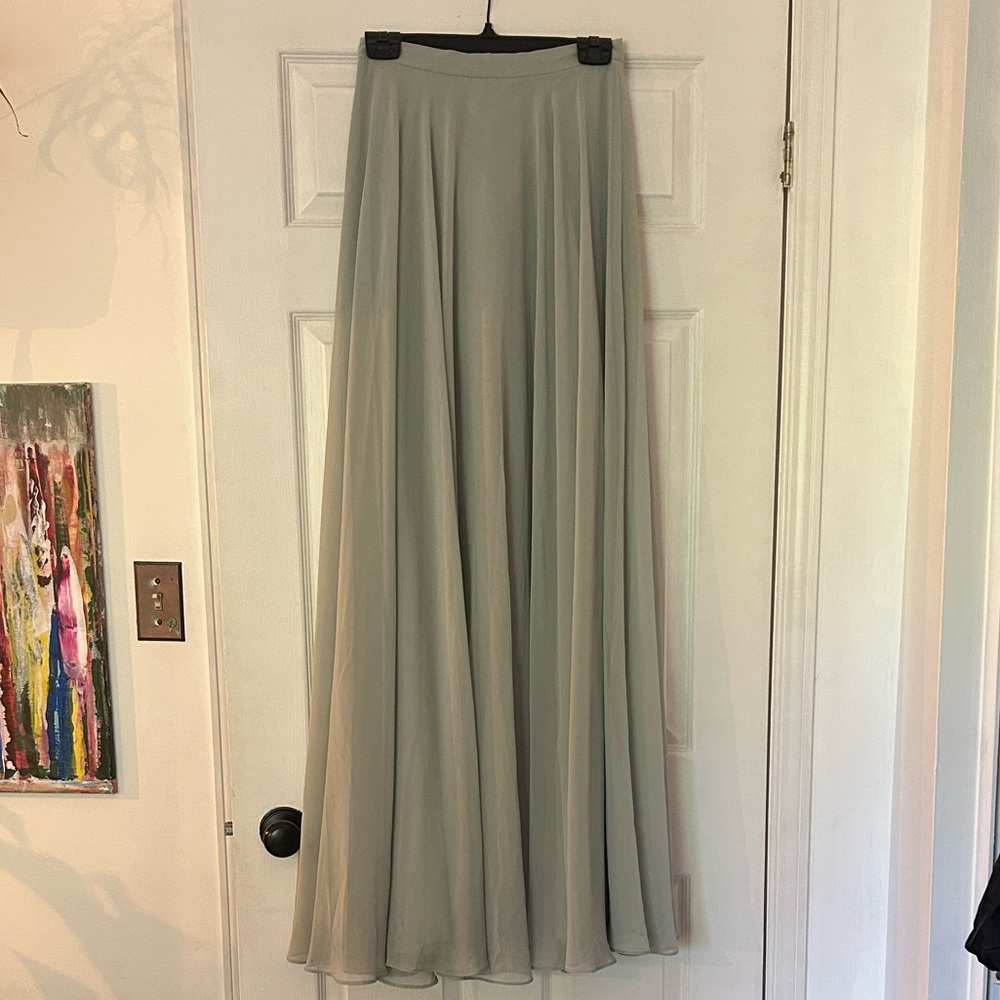 Jenny Yoo Flowing Gray Maxi Skirt